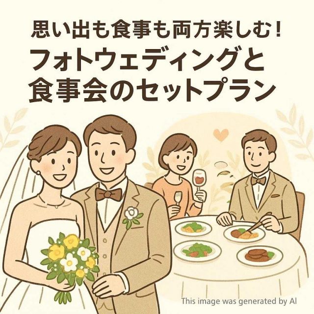 思い出も食事も両方楽しむ！フォトウェディングと食事会のセットプラン