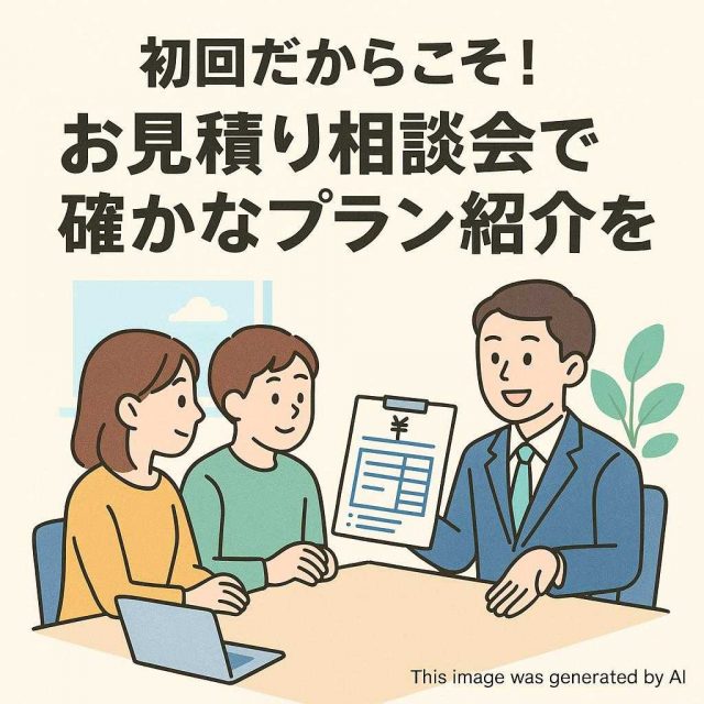 初回だからこそ！お見積り相談会で確かなプラン紹介を