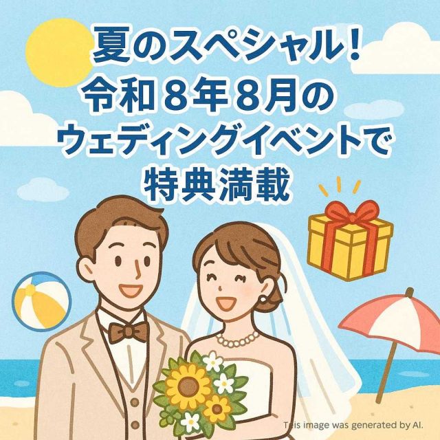 夏のスペシャル！令和8年8月のウェディングイベントで特典満載