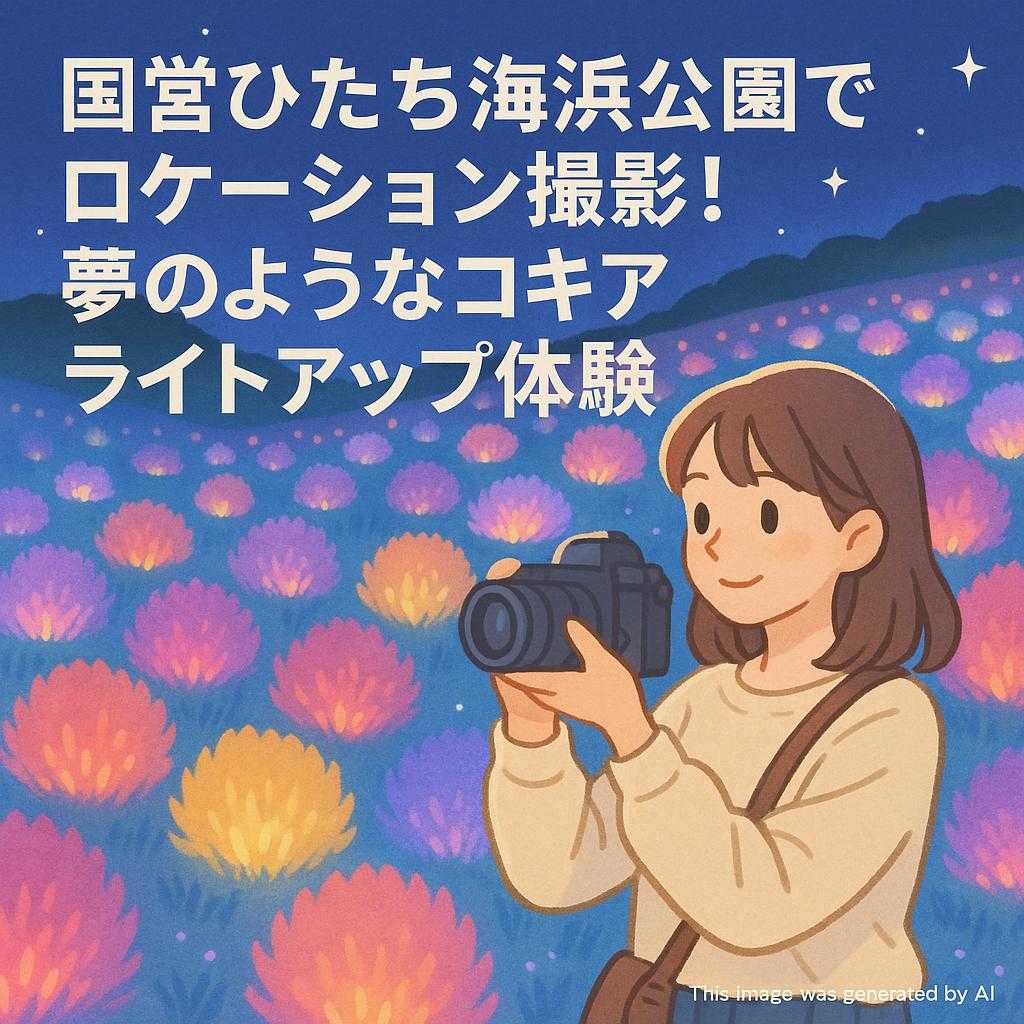 国営ひたち海浜公園でロケーション撮影！夢のようなコキアライトアップ体験