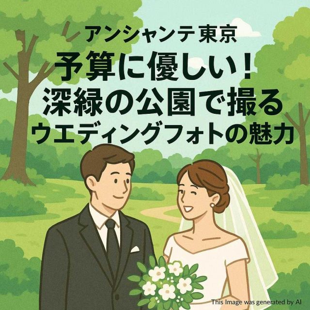 アンシャンテ東京予算に優しい！深緑の公園で撮るウエディングフォトの魅力
