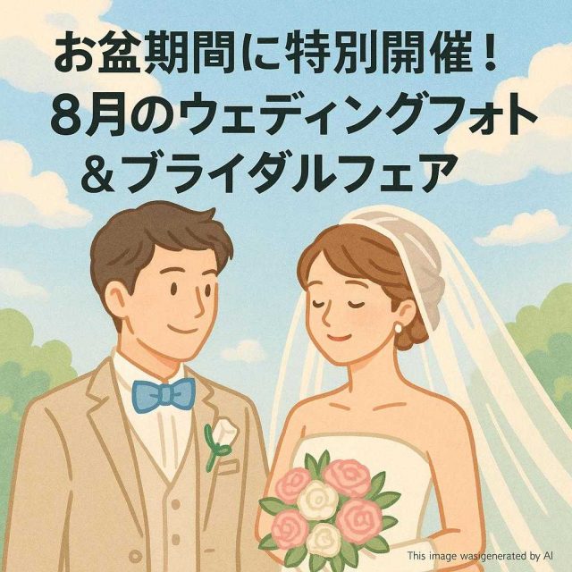 お盆期間に特別開催！8月のウェディングフォト＆ブライダルフェア