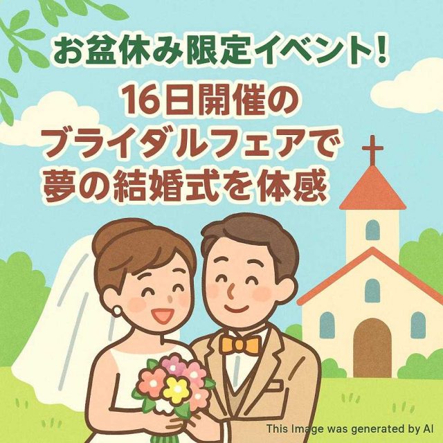 お盆休み限定イベント！16日開催のブライダルフェアで夢の結婚式を体感