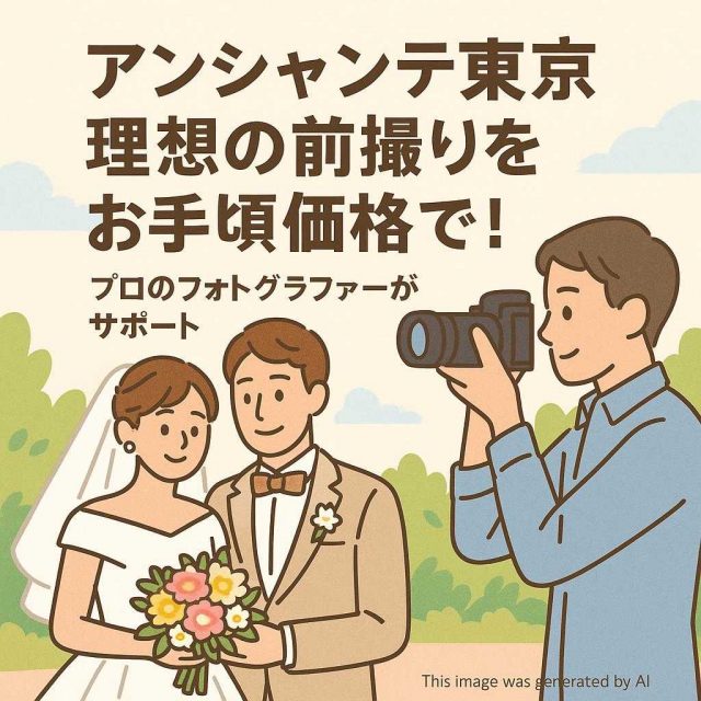 アンシャンテ東京理想の前撮りをお手頃価格で！プロのフォトグラファーがサポート