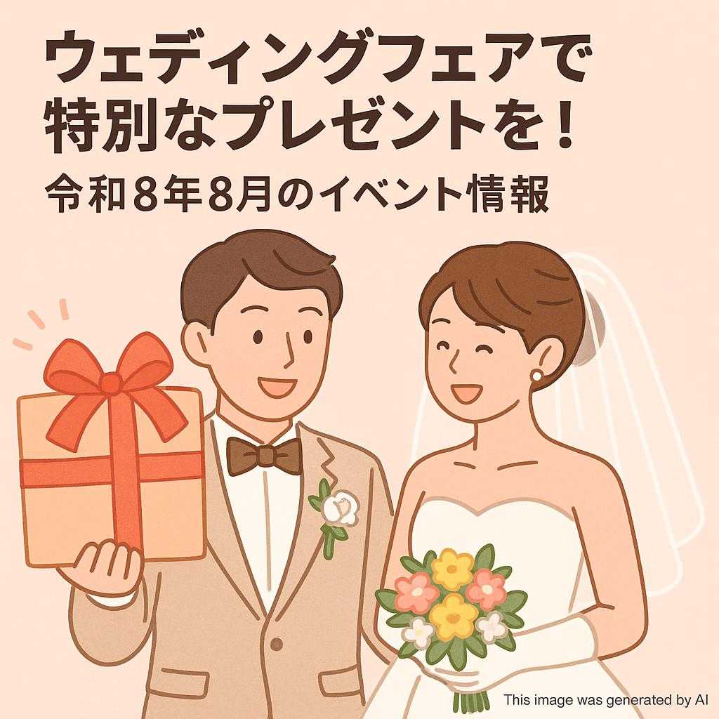 ウェディングフェアで特別なプレゼントを!令和8年8月のイベント情報