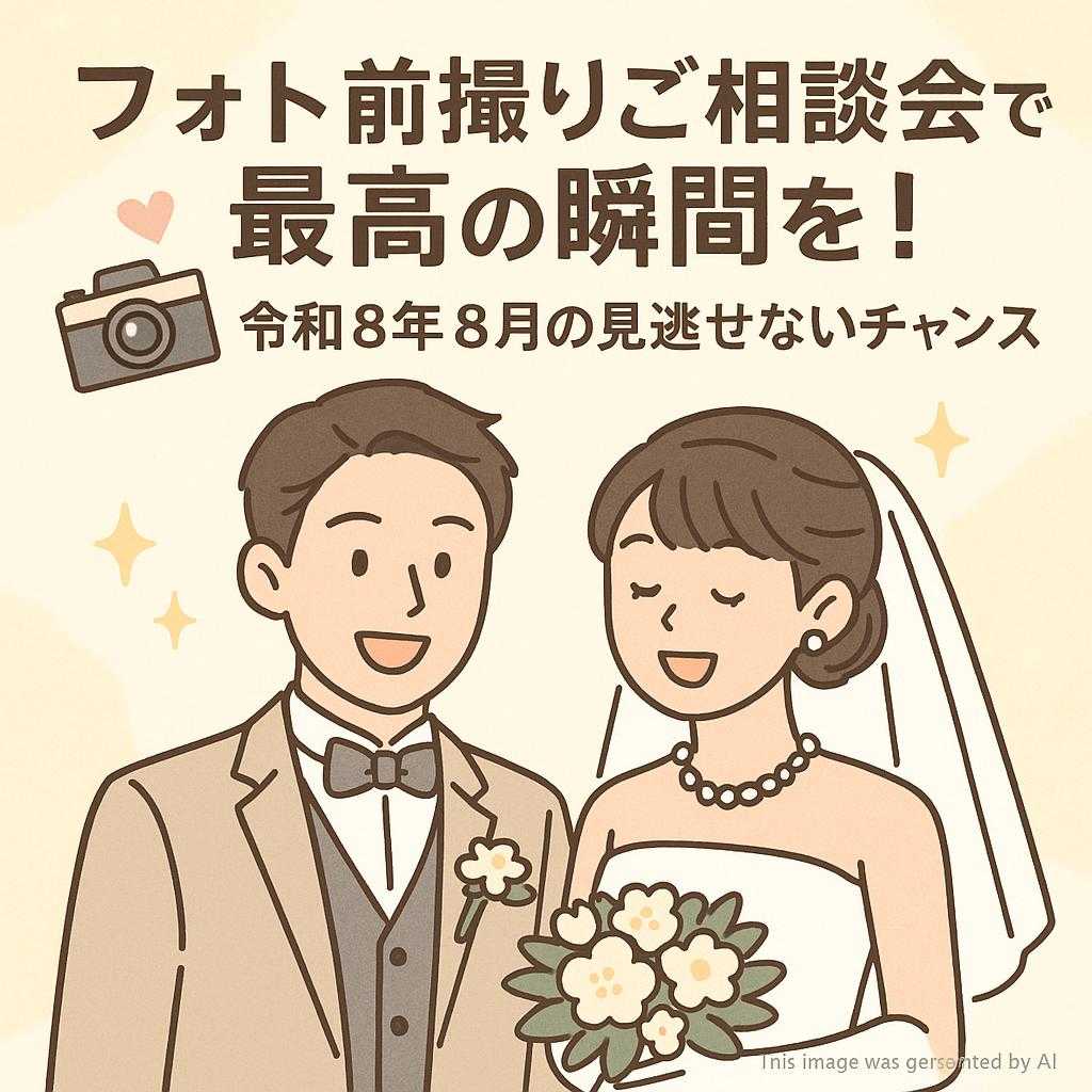 フォト前撮りご相談会で最高の瞬間を!令和8年8月の見逃せないチャンス
