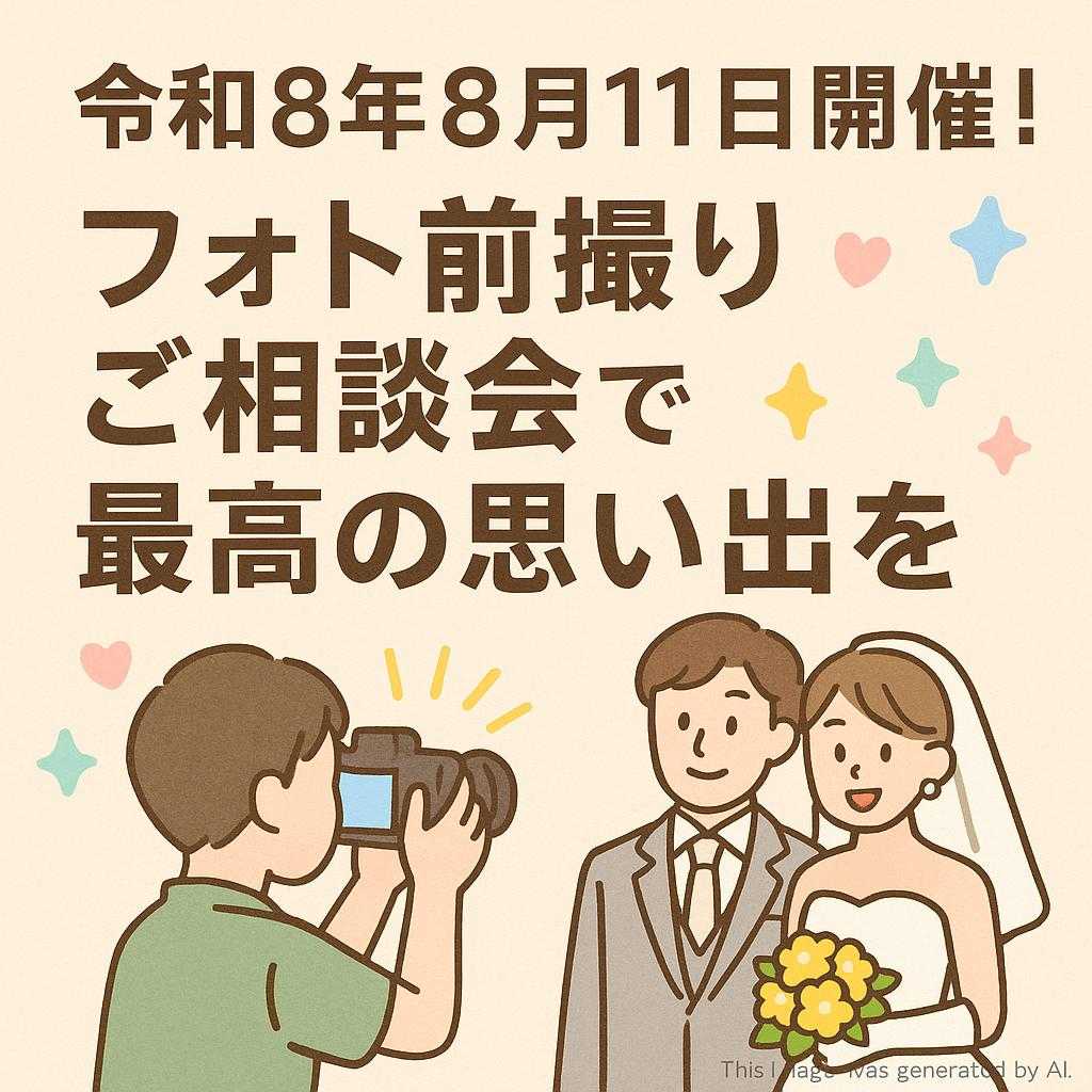 令和8年8月11日開催！フォト前撮りご相談会で最高の思い出を