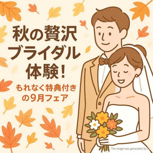 秋の贅沢ブライダル体験！もれなく特典付きの9月フェア