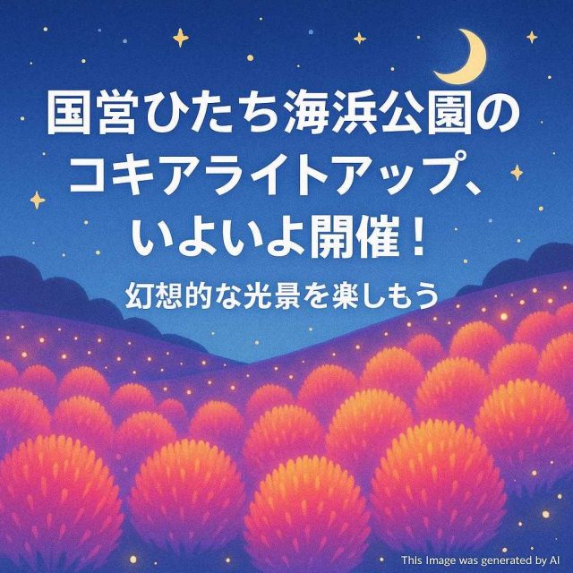 国営ひたち海浜公園のコキアライトアップ、いよいよ開催！幻想的な光景を楽しもう