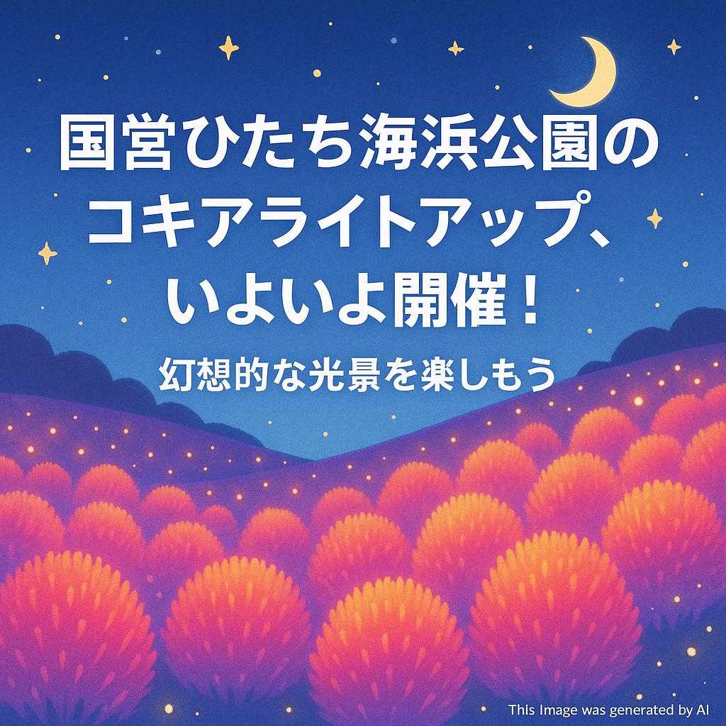 国営ひたち海浜公園のコキアライトアップ、いよいよ開催!幻想的な光景を楽しもう