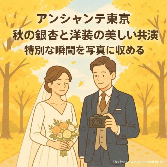 アンシャンテ東京 秋の銀杏と洋装の美しい共演、特別な瞬間を写真に収める