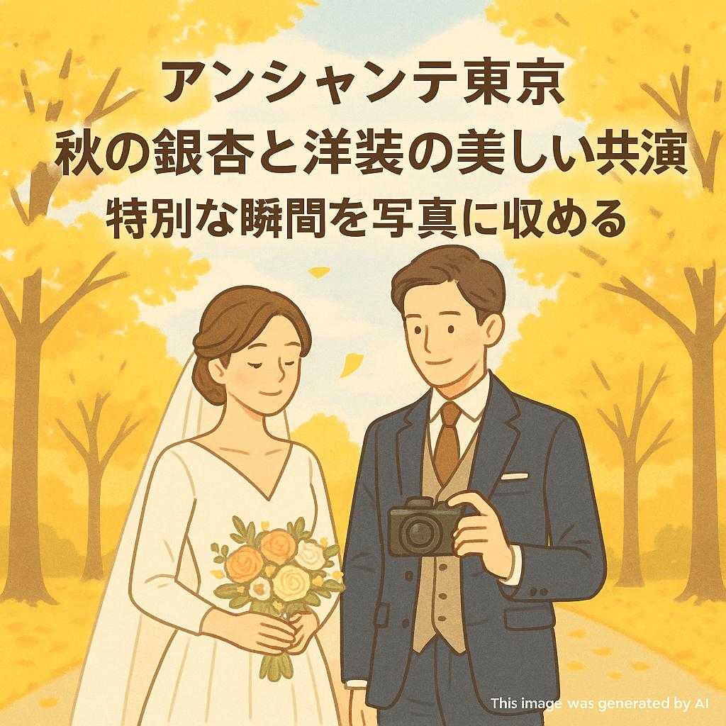 アンシャンテ東京 秋の銀杏と洋装の美しい共演、特別な瞬間を写真に収める