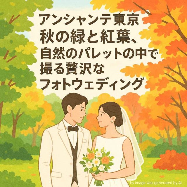 アンシャンテ東京 秋の緑と紅葉、自然のパレットの中で撮る贅沢なフォトウェディング