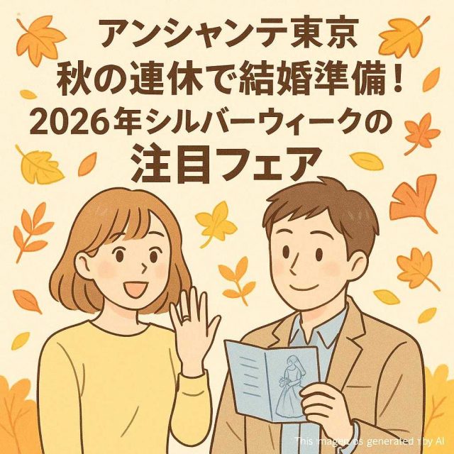 アンシャンテ東京 秋の連休で結婚準備！2026年シルバーウィークの注目フェア