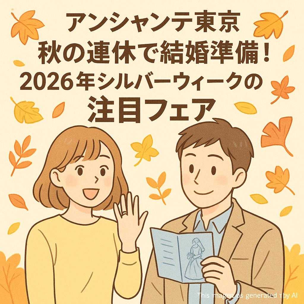 アンシャンテ東京 秋の連休で結婚準備!2026年シルバーウィークの注目フェア