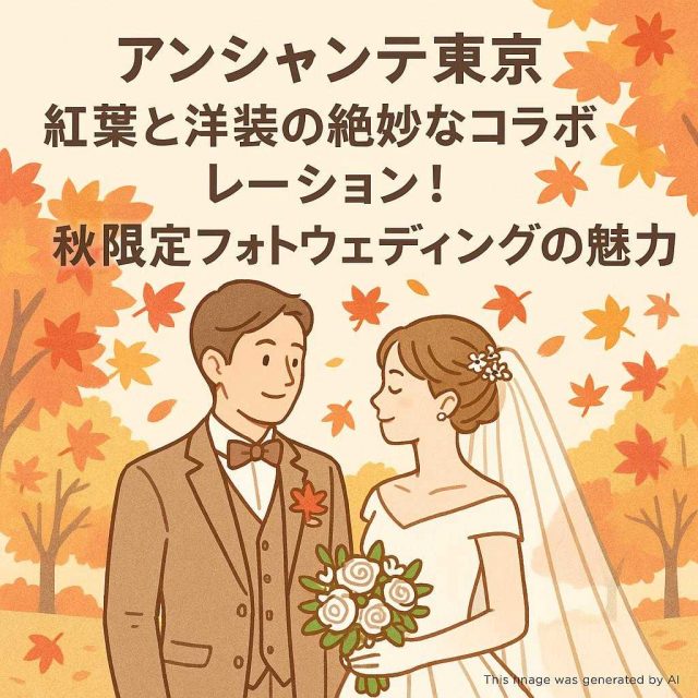 アンシャンテ東京 紅葉と洋装の絶妙なコラボレーション！秋限定フォトウェディングの魅力