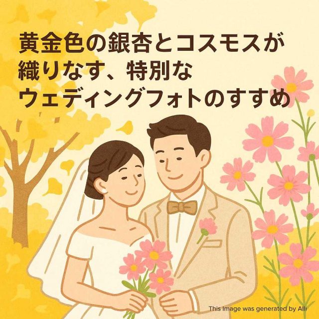 黄金色の銀杏とコスモスが織りなす、特別なウェディングフォトのすすめ