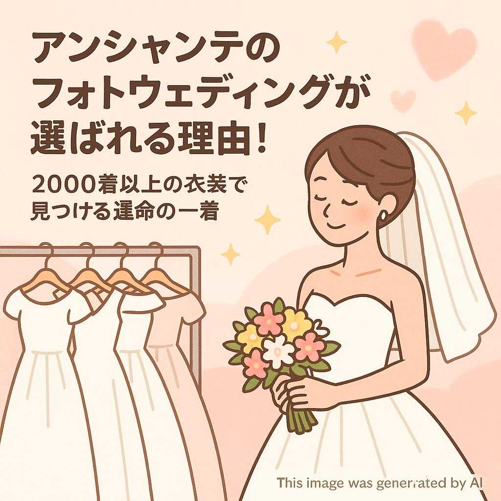 アンシャンテのフォトウェディングが選ばれる理由！2000着以上の衣装で見つける運命の一着