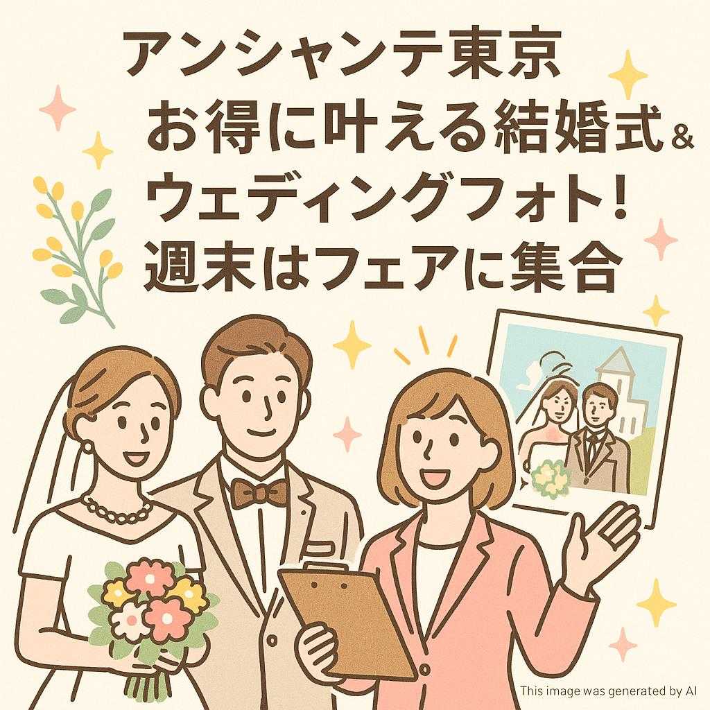 アンシャンテ東京 お得に叶える結婚式&ウェディングフォト!週末はフェアに集合